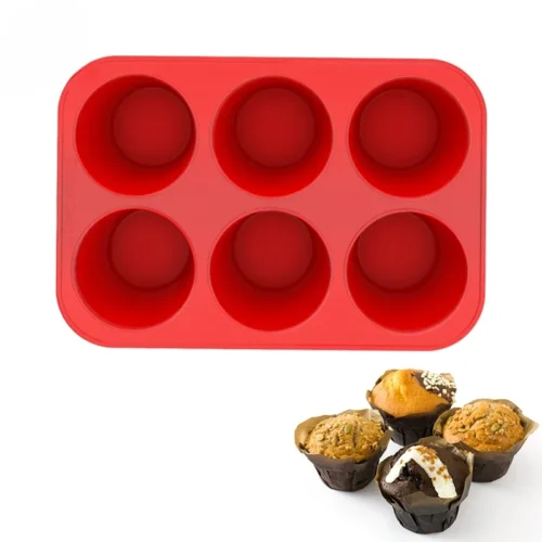 6-Cup Silicone Jumbo Muffin Pan – Giant Cupcake Pan for Baking Cheesecake Bites and More