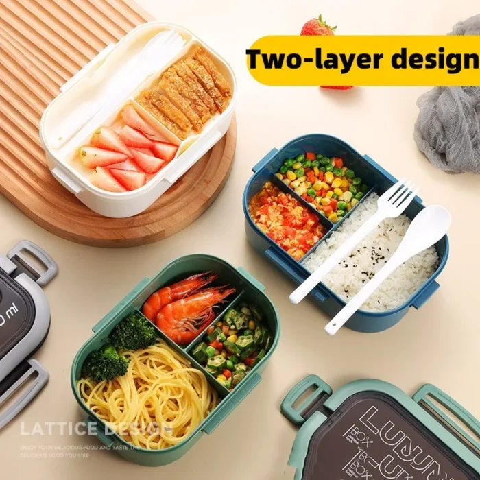 Cute Kids' Lunch Box with Compartments: Microwaveable Bento Lunchbox for Children - Ideal for School, Outdoor Activities, Camping, and Picnics