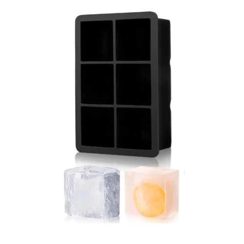 Large Ice Cube Mold for Cocktails and Whiskey – 6-Grid Round and Square Ice Cube Maker