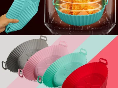 Reusable Silicone Air Fryer Basket Liner - Non-Stick, Heat Resistant, and Dishwasher Safe Tray