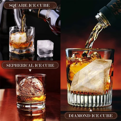 Large Silicone Ice Cube Trays with Lids - Perfect for Reusable Ice Mold and Decorative Ice Shapes