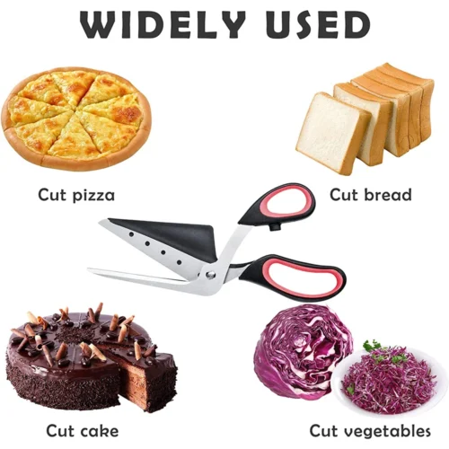 Professional Pizza Scissors with Stainless Steel Blade, Pizza Cutter Scissors for Easy Cutting and Serving - Image 2