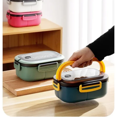 Cute Kids' Lunch Box with Compartments: Microwaveable Bento for School & Outdoor Fun