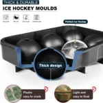 6-Grid Round and Square Ice Cube Maker: Perfect for Whiskey, Cocktails, and Keeping Drinks Chilled - Large Ice Cube Mold