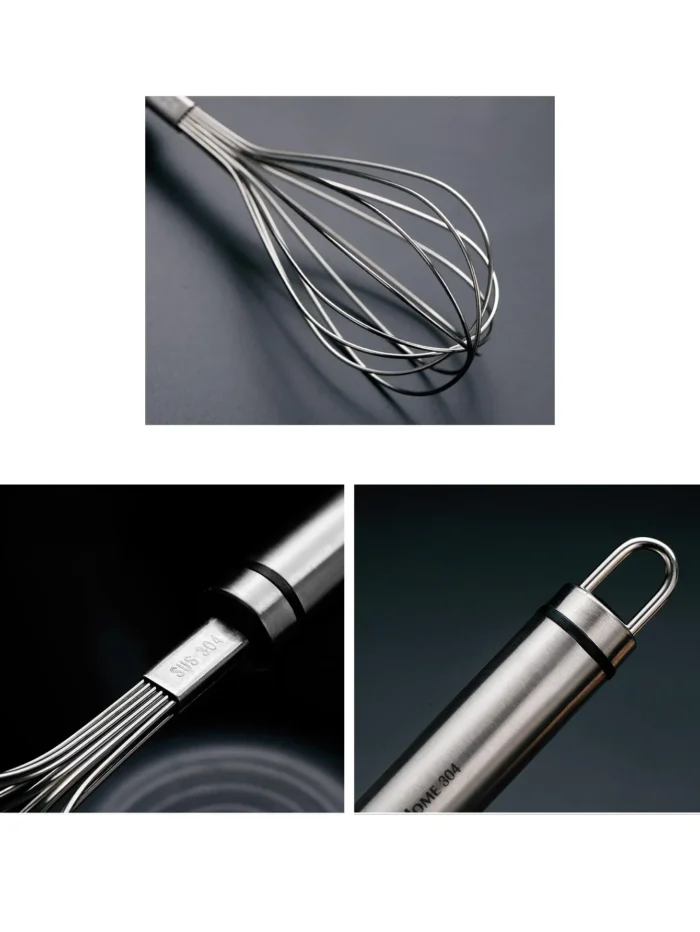 Stainless Steel Egg Whisk / Your Kitchen Companion for Balloon Whisks, Manual Egg Beating, and Blending