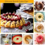9-Inch Non-Stick Silicone Cake Bundt Pan - Perfect for Creating Fancy Spiral Jelly Bread and Heritage Baking - Ideal for Birthday Parties and More