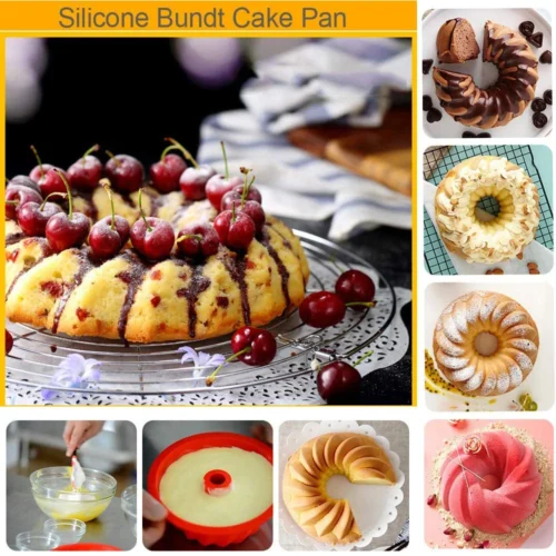 9-Inch Non-Stick Silicone Bundt Cake Pan: Perfect for Heritage Baking and Spiral Jelly Creations