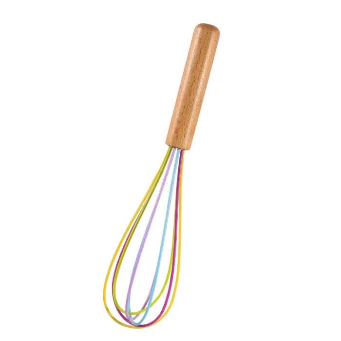 Silicone Egg Beater with Wooden Handle: A Versatile Manual Mixer for Baking and Cooking
