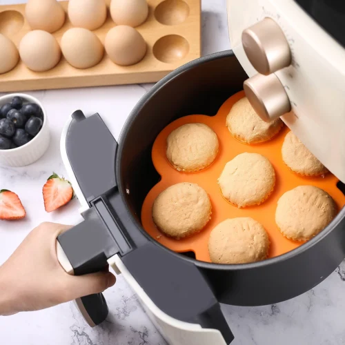 7 Holes Silicone Muffin Pan Air Fryer Baking Tray for Muffins and Cupcakes Nonstick Heat Resistant BPA Free