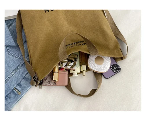 Simple Canvas Tote Bag - Neutral Colors and Casual Elegance