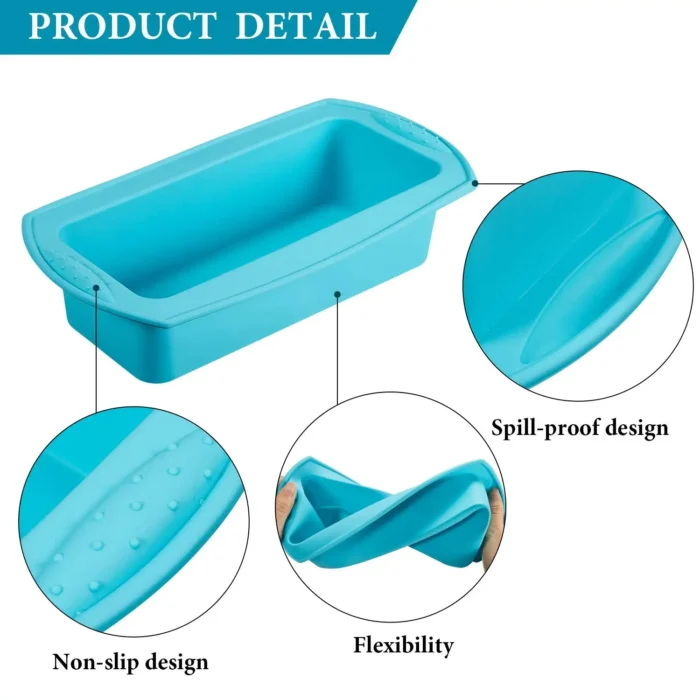 Silicone Bread Loaf Pans for Homemade Cakes, Breads, Meatloaf, and Quiche - Non-Stick Baking Mold for Perfect Results