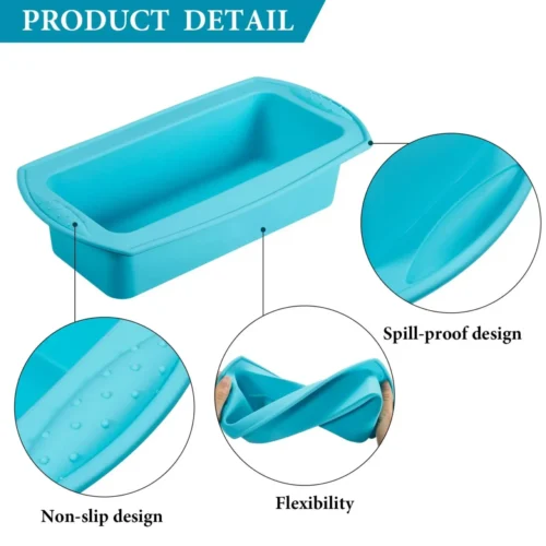 Silicone Bread Loaf Pans for Baking Cakes, Breads, and More