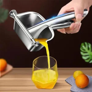 Portable Stainless Steel Lemon Squeezer: Manual Citrus Juicer for Fresh Orange Juice Extraction - Hands-Free Citrus Squeezer, a Must-Have Kitchen Tool