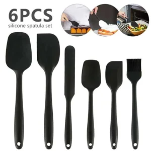 6-Piece Food-Grade Silicone Spatula Set - Non-Stick and Heat-Resistant Spatulas Turners for Cooking, Baking, and Mixing - Essential Baking Tools