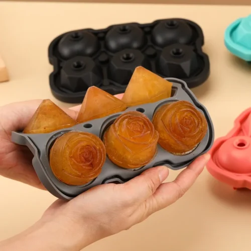 Diamond Rose Ice Cube Mold for Cocktails and Drinks