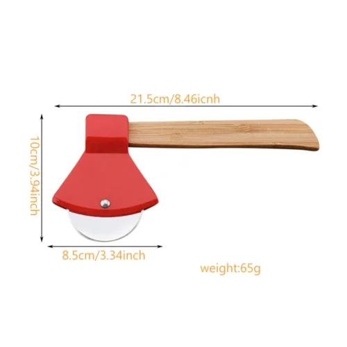 Unique Pizza Slicer with Bamboo Handle - Stainless Steel Pizza Cutter for Effortless Pizza Cutting