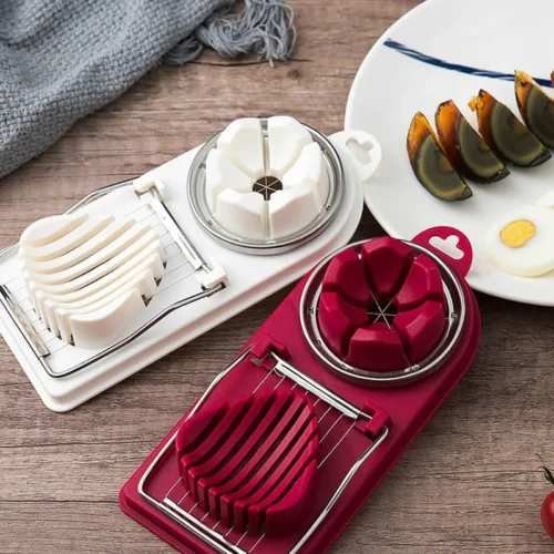 Multifunctional Egg Slicer: Stainless Steel and PP Kitchen Gadget for Perfect Egg and Luncheon Meat Cuts