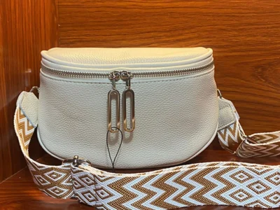 Genuine Leather Shoulder Bag - Trendy Cowhide Crossbody Saddle Bag for Women