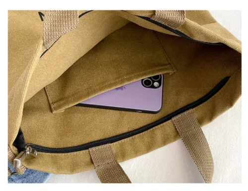 Simple Canvas Tote Bag - Neutral Colors and Casual Elegance