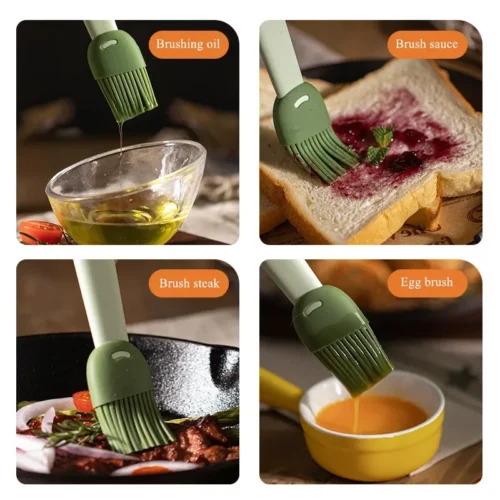 Set of 2 Silicone Oil Brushes | Heat-Resistant Kitchen Tools for BBQ, Basting, and Baking