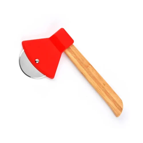 Unique Pizza Slicer with Bamboo Handle - Stainless Steel Pizza Cutter for Effortless Pizza Cutting