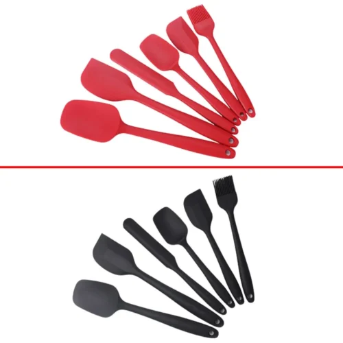 6-Piece Silicone Spatula Set - Non-Stick Heat-Resistant Baking Tools