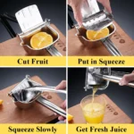 Portable Stainless Steel Lemon Squeezer: Manual Citrus Juicer for Fresh Orange Juice Extraction - Hands-Free Citrus Squeezer, a Must-Have Kitchen Tool