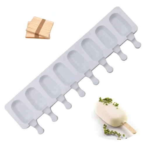 8 Hole Silicone Ice Cream Mold: DIY Popsicle Maker for Frozen Treats