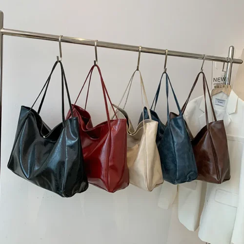 Soft Leather Tote Bag - 3-in-1 Chic Design for Women
