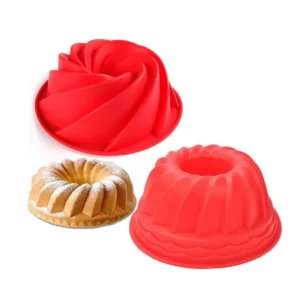 9-Inch Non-Stick Silicone Cake Bundt Pan - Perfect for Creating Fancy Spiral Jelly Bread and Heritage Baking - Ideal for Birthday Parties and More