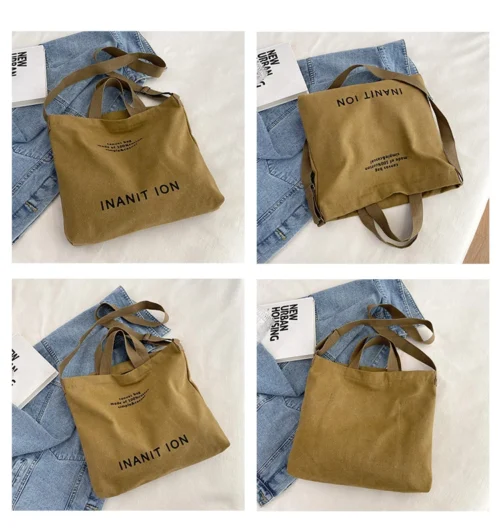 Simple Canvas Tote Bag - Neutral Colors and Casual Elegance