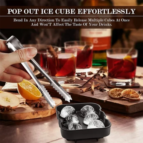 Large Silicone Ice Cube Trays with Lids - Perfect for Reusable Ice Mold and Decorative Ice Shapes