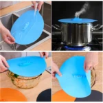 Silicone Microwave Bowl Cover – Steam Chimney Design, Reusable Food Wrap Lid, Pot Lid Stopper, Keep Food Fresh, Cooking Kitchen Tool