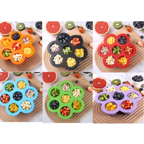 7 Holes Silicone Muffin Pan Air Fryer Baking Tray for Muffins and Cupcakes Nonstick Heat Resistant BPA Free