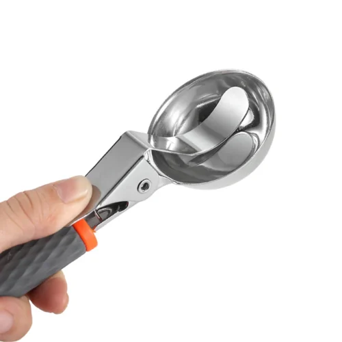Stainless Steel Ice Cream Scoop with Silicone Handle | Durable Dessert Tool