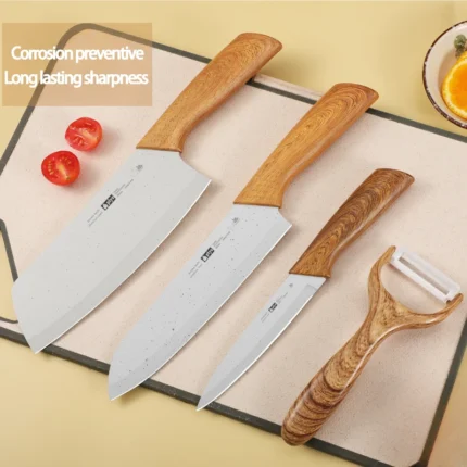 Stainless Steel Knife Set / Essential Kitchen Knives for Fruit, Chef, Meat, and More, Complete with Knife Covers