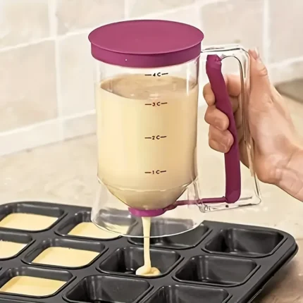 900ml Batter Dispenser: Hand-held Graduated Funnel for Precise Pastry Dough Dispensing - Ideal for Pancakes, Cupcakes, and Cakes