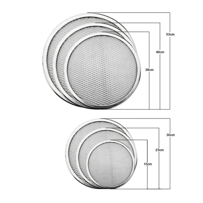 Aluminum Round Mesh Pizza Screen in 15/23/38-inch Sizes - Thin Crust Baking Tray with Mesh for Perfect Pizza Crust - Essential Pizza Baking Tool