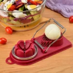 2-in-1 Stainless Steel Egg Slicer/ Multifunctional Kitchen Gadget for Eggs and Luncheon Meat - Flower-Shape Cutter and Sectioner Mold