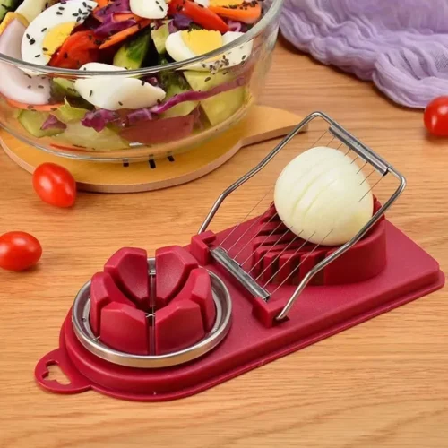 Multifunctional Egg Slicer: Stainless Steel and PP Kitchen Gadget for Perfect Egg and Luncheon Meat Cuts