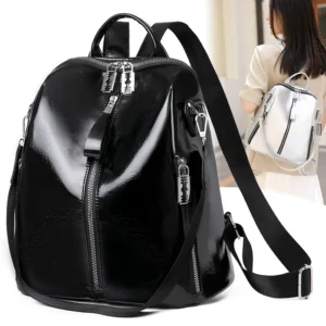 Cowhide Luxury Travel Backpack/High-Quality Korean Women's Rucksack for Leisure, School, and Soft Leather Style