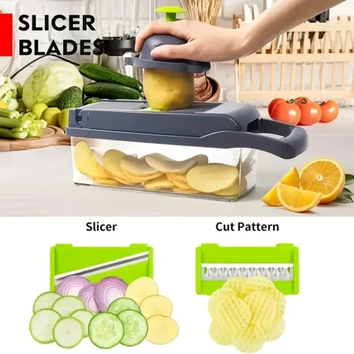 Versatile Multifunctional Vegetable Chopper and Food Slicer | 14/16-in-1 Kitchen Prep Tool