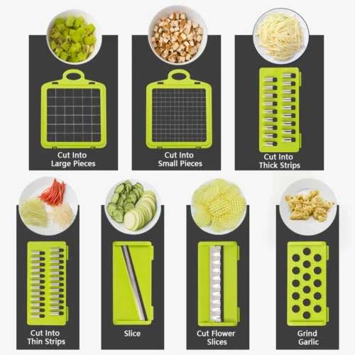 Versatile Multifunctional Vegetable Chopper and Food Slicer | 14/16-in-1 Kitchen Prep Tool