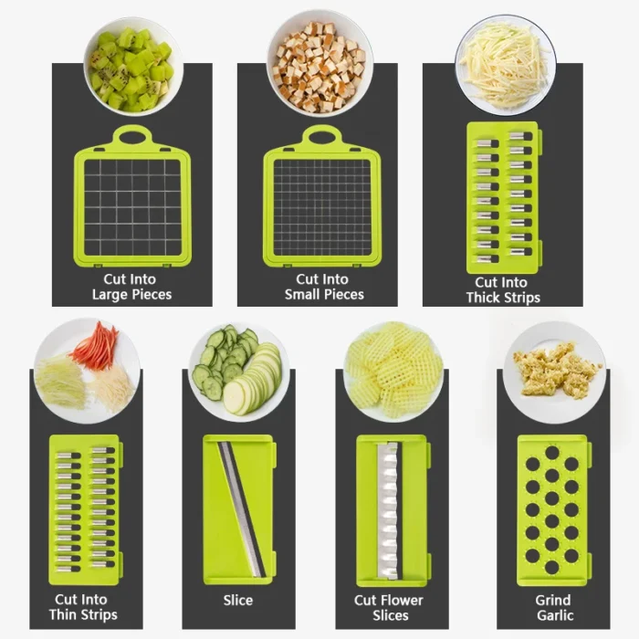 Versatile 14/16-in-1 Multifunctional Vegetable Chopper and Food Slicer for Easy Kitchen Prep
