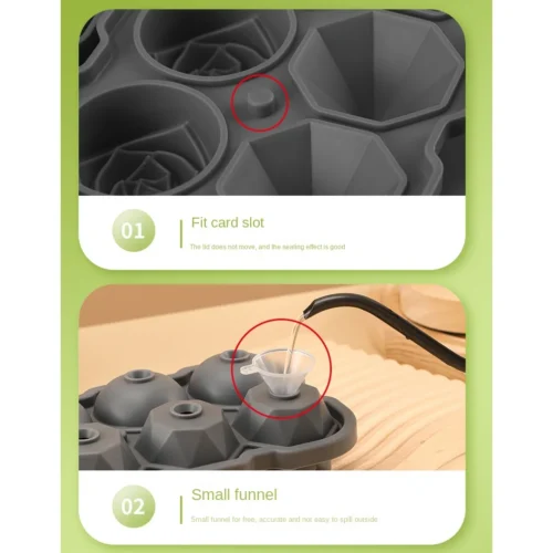 Diamond Rose Ice Cube Mold for Cocktails and Drinks