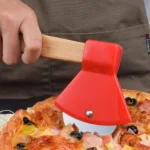 Unique Pizza Slicer with Bamboo Handle - Stainless Steel Pizza Cutter Wheel for Effortless Pizza Cutting - Essential Pizza Knife