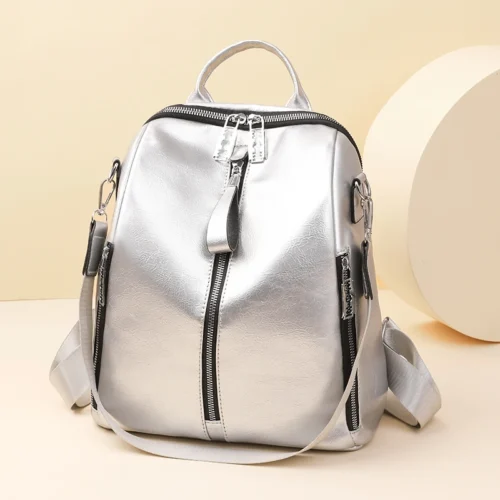 Cowhide Luxury Travel Backpack - High-Quality Korean Women’s Rucksack for School and Leisure