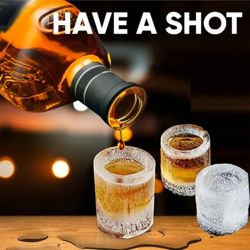 Reusable Silicone Shot Glass Ice Molds: Create Unique Ice Cups for Whiskey, Cocktails, and More