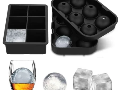 Large Ice Cube Mold for Cocktails and Whiskey – 6-Grid Round and Square Ice Cube Maker