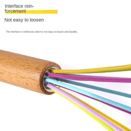 Versatile Silicone Egg Beater with Wooden Handle | Ideal for Baking and Cooking